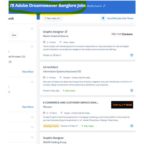 Adobe Dreamweaver internship jobs in Ajman