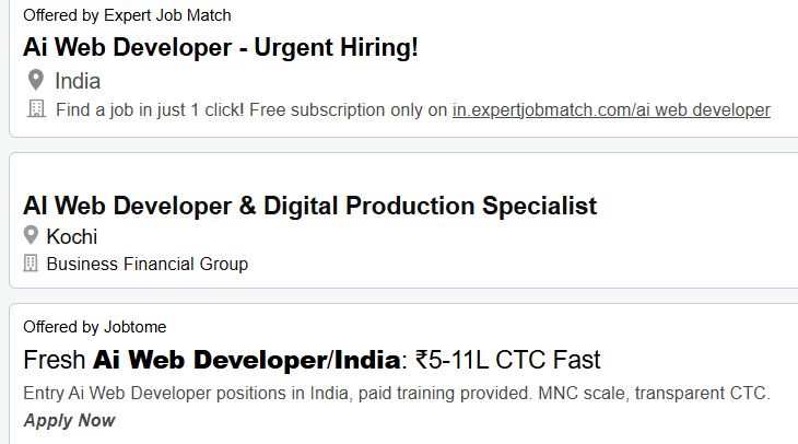 AI-Powered Web Development internship jobs in Bahla