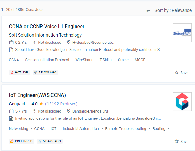 CCNA internship jobs in Uae