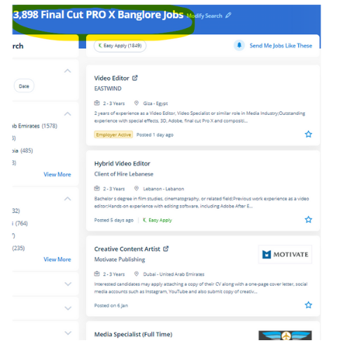 Final Cut Pro X internship jobs in Abu Dhabi