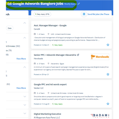Google Adwords (PPC) internship jobs in Al Ain