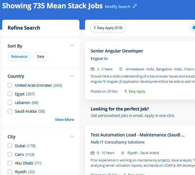 Mean Stack Development internship jobs in Ajman